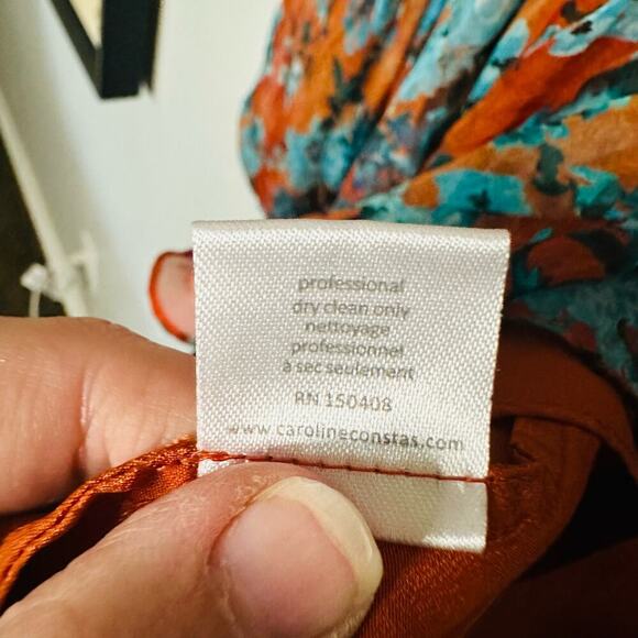 Caroline Constas Vivian Asymmetric Ruffled Floral Silk Chiffon Dress size Medium - Picture 15 of 16